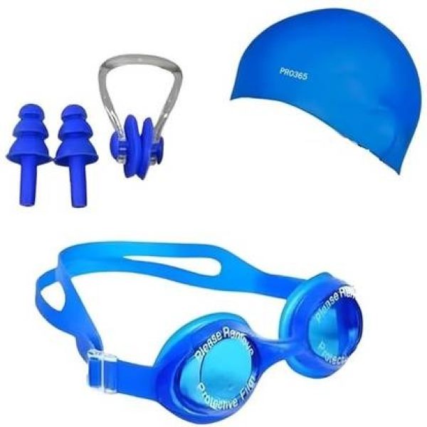 PRO365 Anti Fog Goggles| Silicon Cap| Earplugs With Nose Clip Swimming Kit