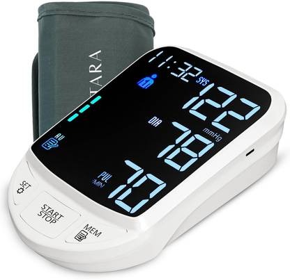 AGEasy Automatic Digital Blood Pressure Machine USB Type C / Battery powered Bp Monitor (White)