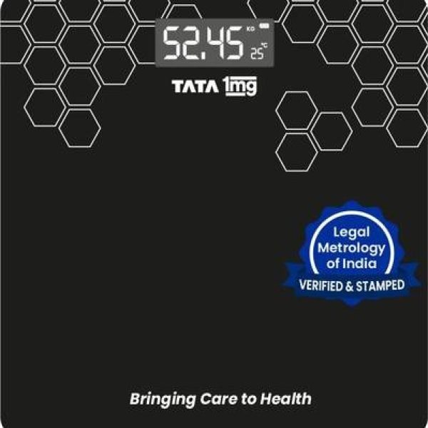 TATA 1mg Digital Weighing Scale, Premium Weighing Machine for Precise Measurement Weighing Scale (Black)